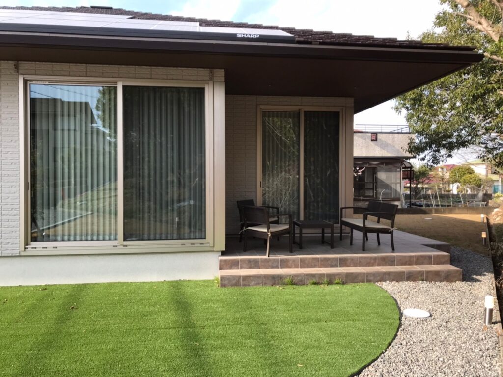 爽やかな緑が癒しをあたえるお庭