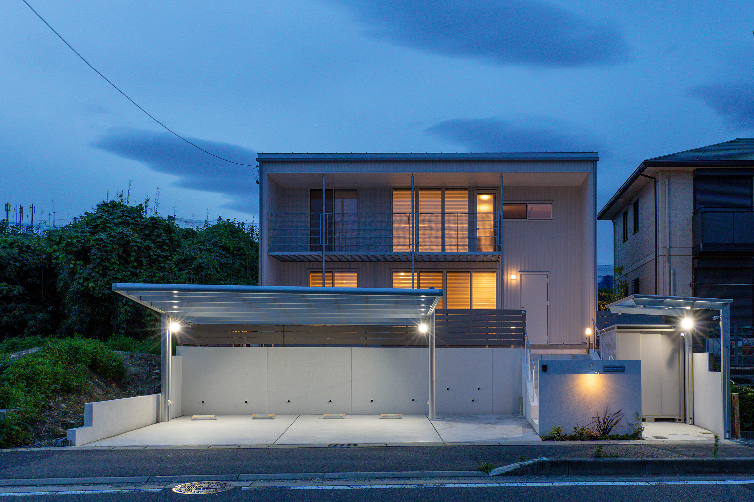 三重県,アポア,外構,外観夜２