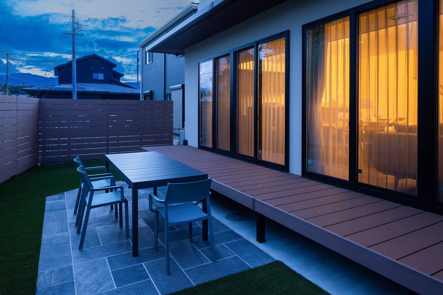 三重県,アポア,外構,庭,夜